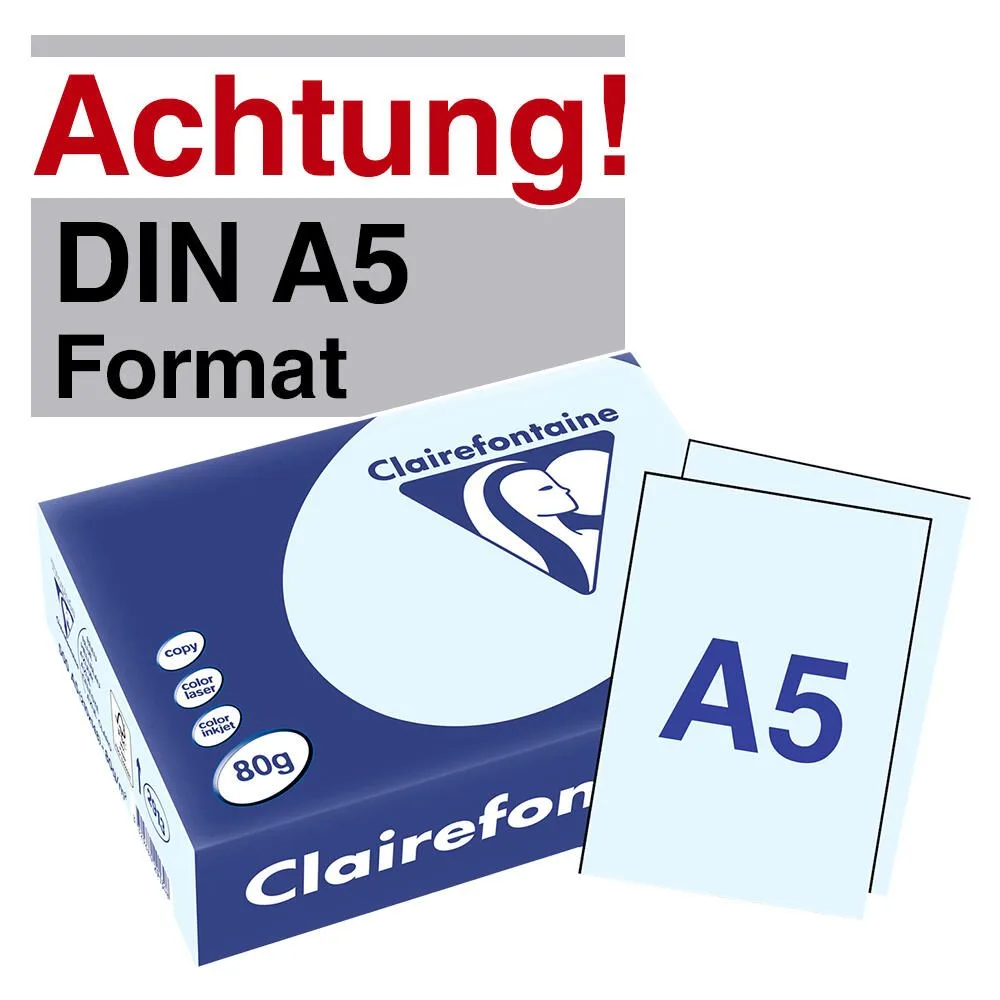 Trophée DIN A5 hellblau 80 g/m² de Clairefontaine – photo produit