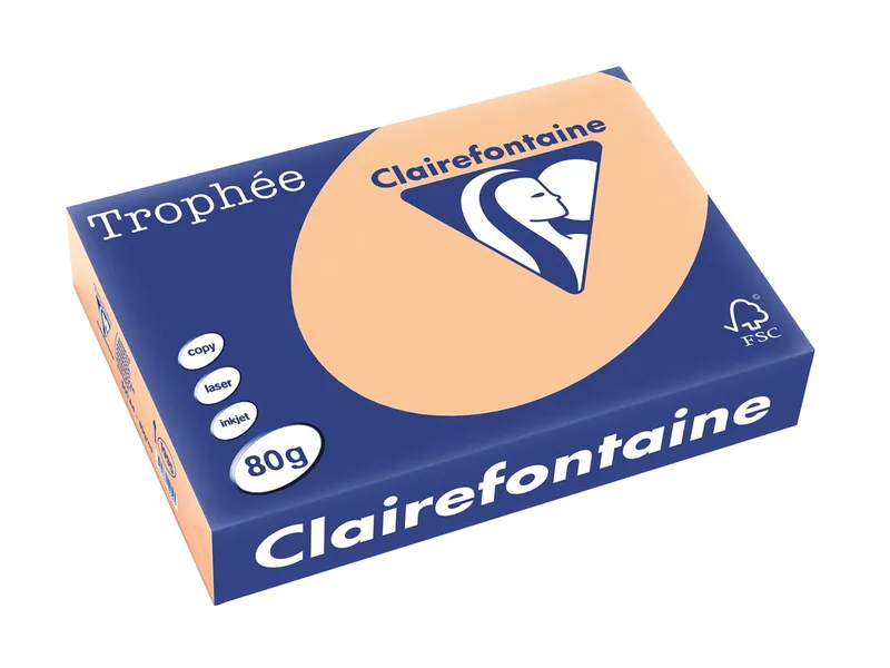 Trophée gekleurd papier, A4, 80 g, 500 vel, abrikoos by Clairefontaine – product photo