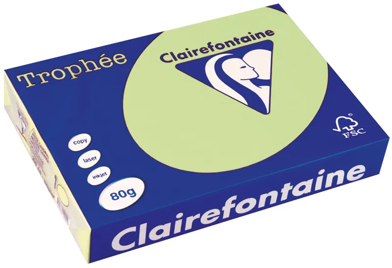 Trophée gekleurd papier, A4, 80 g, 500 vel, groen by Clairefontaine – product photo