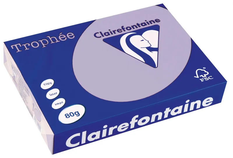 Trophée gekleurd papier, A4, 80 g, 500 vel, lila von Clairefontaine – Produktfoto
