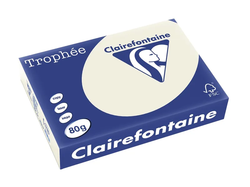 Trophée gekleurd papier, A4, 80 g, 500 vel, parelgrijs fra Clairefontaine – produktbillede
