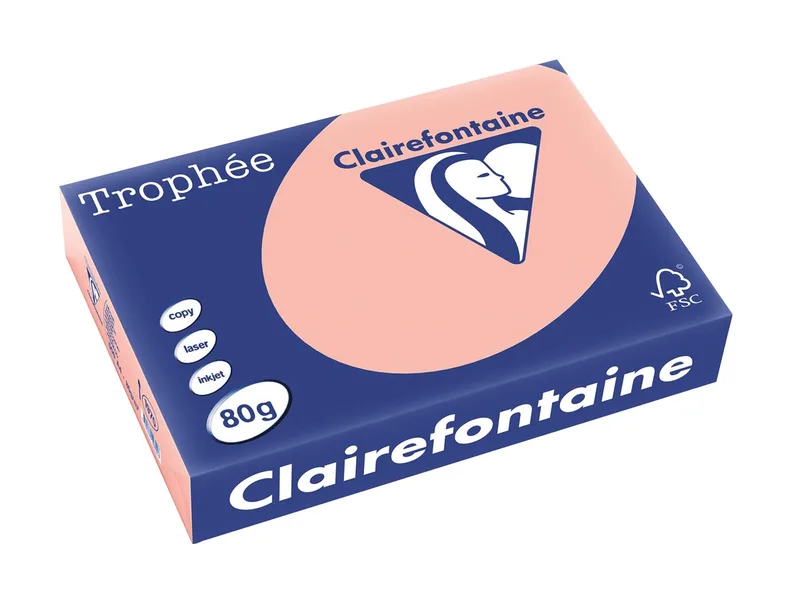 Trophée gekleurd papier, A4, 80 g, 500 vel, perzik fra Clairefontaine – produktbillede