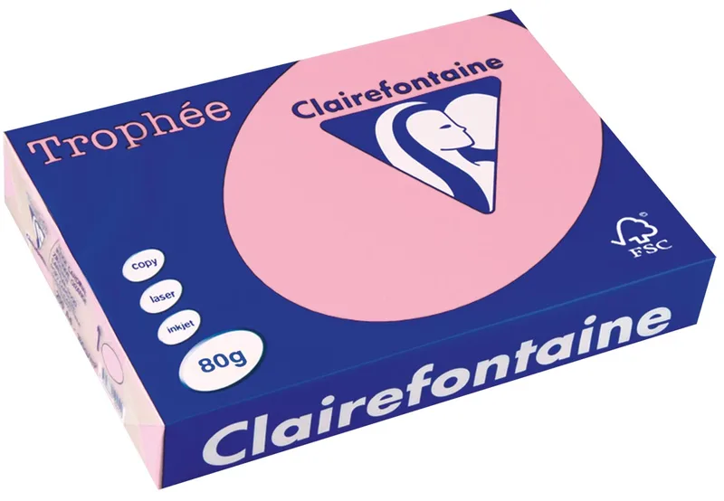 Trophée gekleurd papier, A4, 80 g, 500 vel, roze von Clairefontaine – Produktfoto