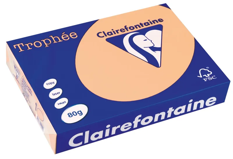 Trophée gekleurd papier, A4, 80 g, 500 vel, zalm von Clairefontaine – Produktfoto