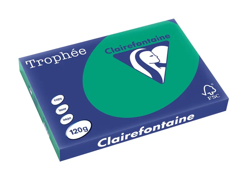 Trophée Intens, gekleurd papier, A3, 120 g, 250 vel, dennengroen by Clairefontaine – product photo