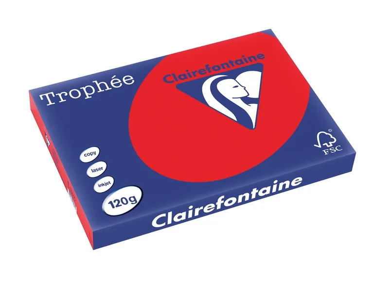Trophée Intens, gekleurd papier, A3, 120 g, 250 vel, koraalrood by Clairefontaine – product photo