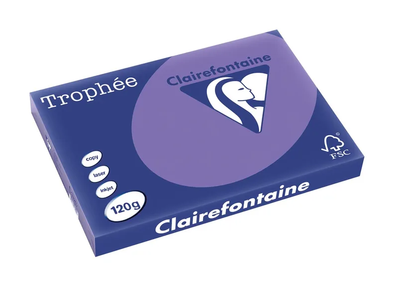 Trophée Intens, gekleurd papier, A3, 120 g, 250 vel, violet van Clairefontaine – productfoto