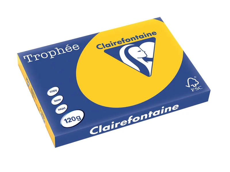 Trophée Intens, gekleurd papier, A3, 120 g, 250 vel, zonnebloemgeel van Clairefontaine – productfoto