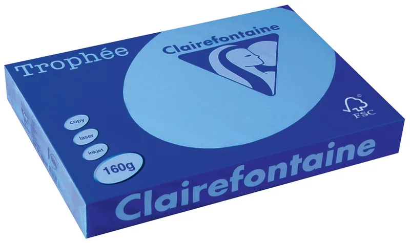 Trophée Intens, gekleurd papier, A3, 160 g, 250 vel, koningsblauw von Clairefontaine – Produktfoto
