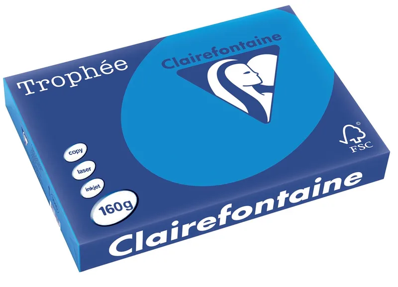 Trophée Intens, gekleurd papier, A3, 160 g, 250 vel, turkoois by Clairefontaine – product photo