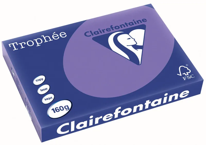 Trophée Intens, gekleurd papier, A3, 160 g, 250 vel, violet von Clairefontaine – Produktfoto
