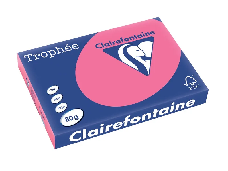 Trophée Intens, gekleurd papier, A3, 80 g, 500 vel, fuchsia by Clairefontaine – product photo