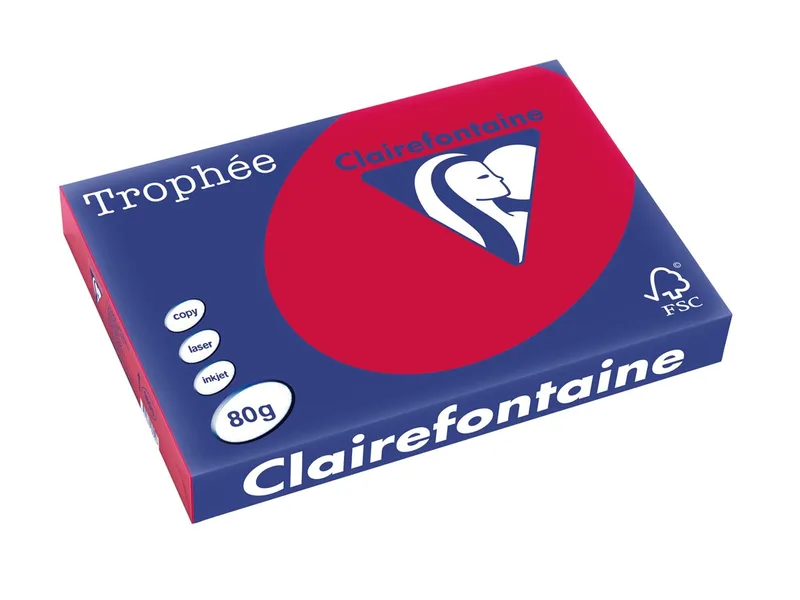 Trophée Intens, gekleurd papier, A3, 80 g, 500 vel, kersenrood by Clairefontaine – product photo