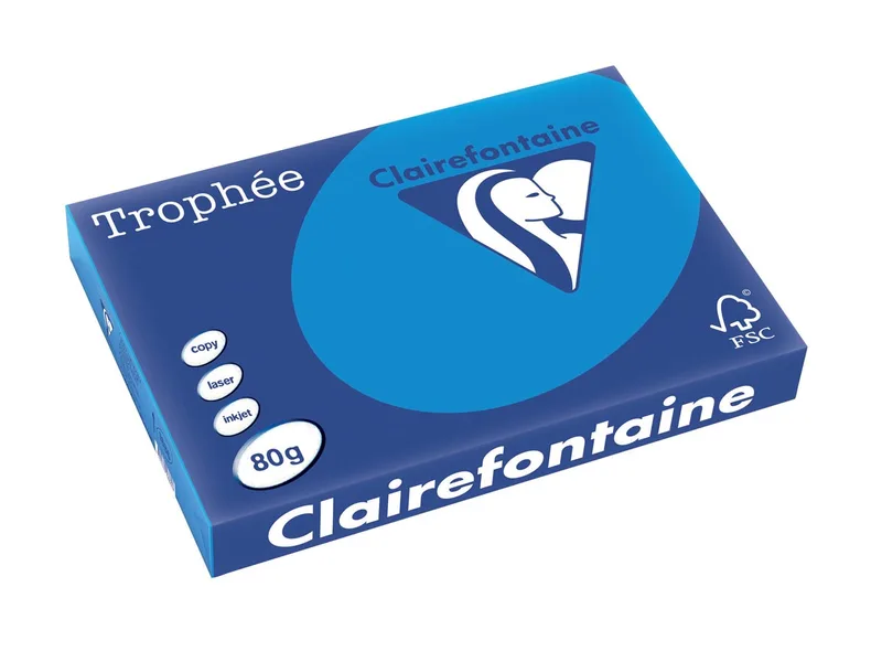 Trophée Intens, gekleurd papier, A3, 80 g, 500 vel, turkoois van Clairefontaine – productfoto