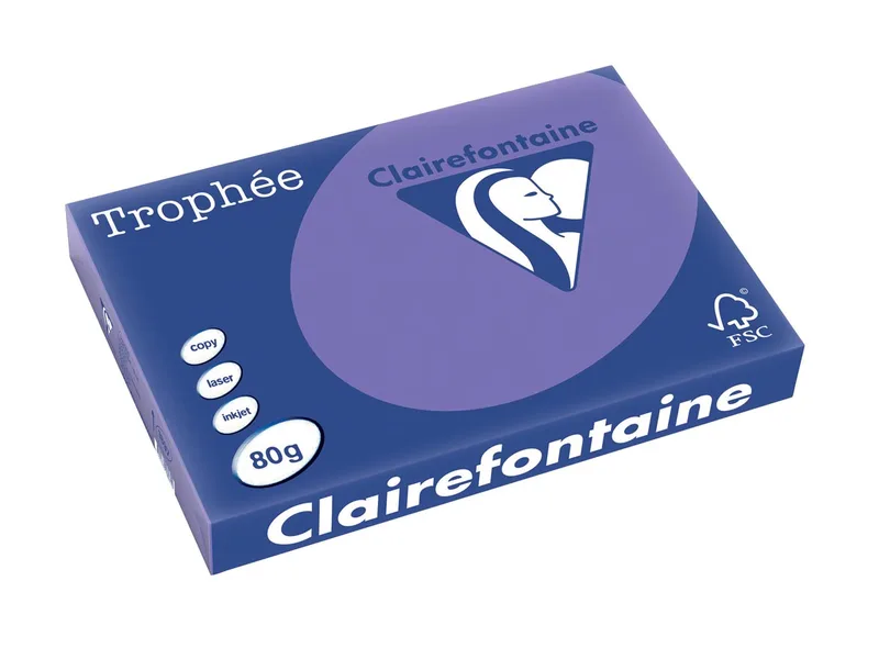 Trophée Intens, gekleurd papier, A3, 80 g, 500 vel, violet van Clairefontaine – productfoto