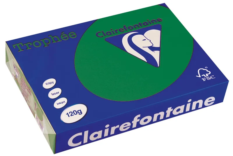 Trophée Intens, gekleurd papier, A4, 120 g, 250 vel, dennengroen van Clairefontaine – productfoto