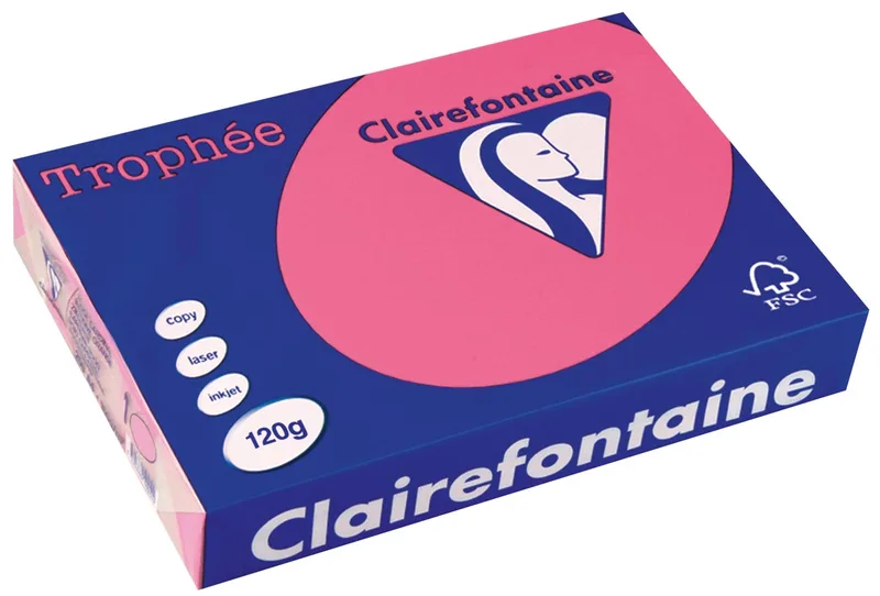 Trophée Intens, gekleurd papier, A4, 120 g, 250 vel, fuchsia by Clairefontaine – product photo