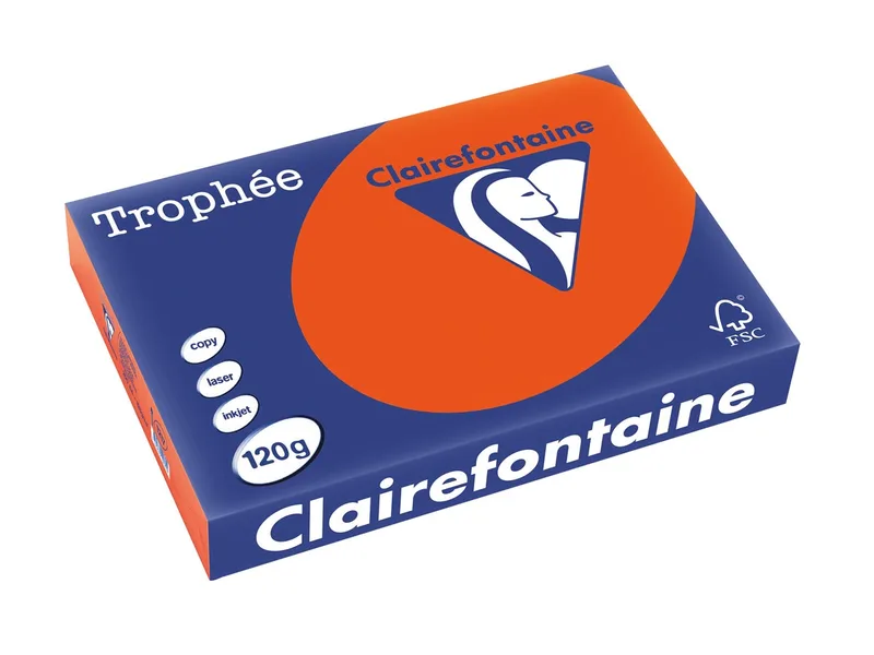 Trophée Intens, gekleurd papier, A4, 120 g, 250 vel, kardinaalrood by Clairefontaine – product photo