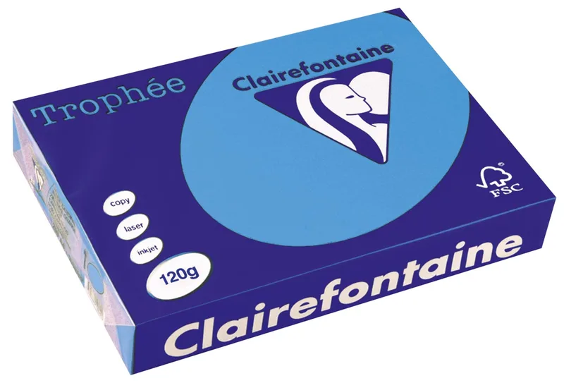 Trophée Intens, gekleurd papier, A4, 120 g, 250 vel, koningsblauw by Clairefontaine – product photo