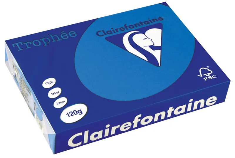 Trophée Intens, gekleurd papier, A4, 120 g, 250 vel, turkoois von Clairefontaine – Produktfoto