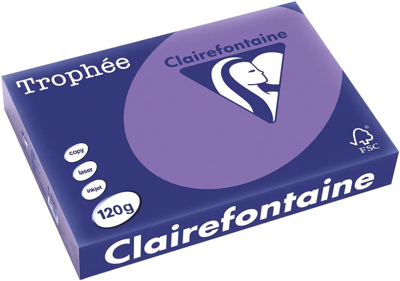 Trophée Intens, gekleurd papier, A4, 120 g, 250 vel, violet by Clairefontaine – product photo