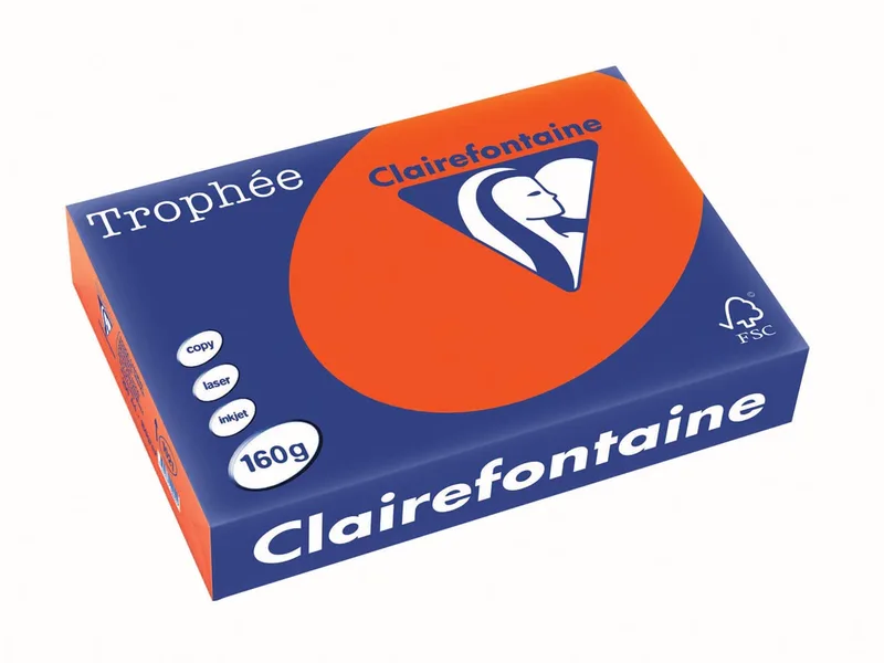 Trophée Intens, gekleurd papier, A4, 160 g, 250 vel, kardinaalrood von Clairefontaine – Produktfoto