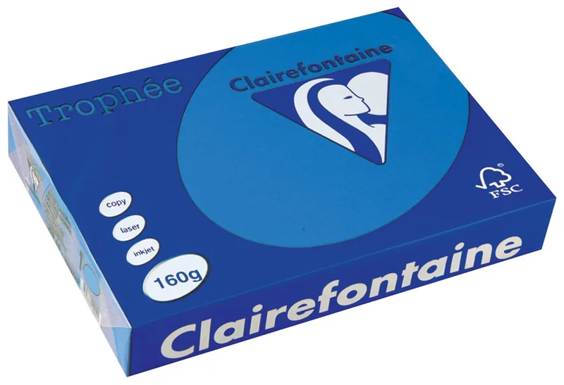 Trophée Intens, gekleurd papier, A4, 160 g, 250 vel, turkoois von Clairefontaine – Produktfoto