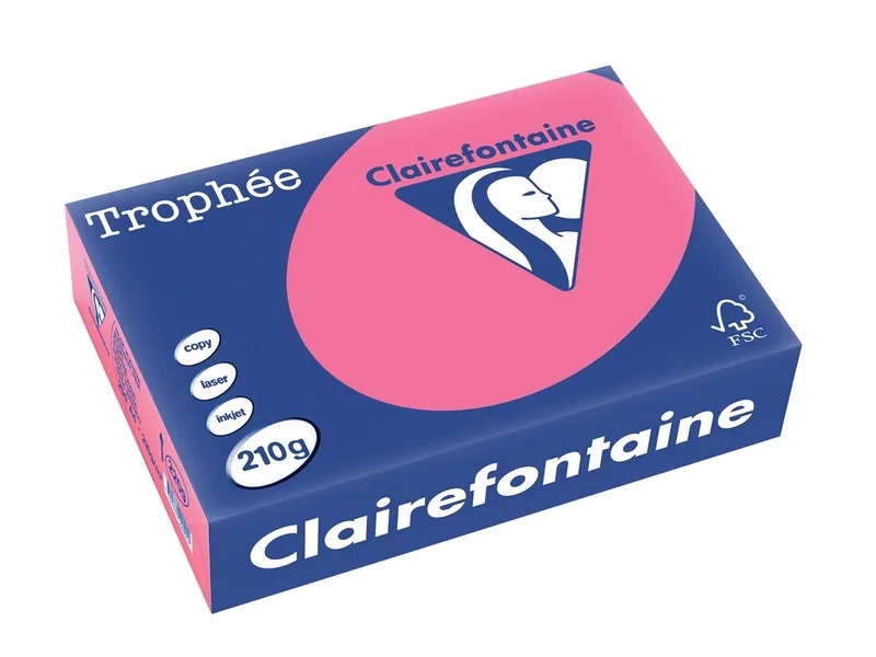 Trophée Intens, gekleurd papier, A4, 210 g, 250 vel, fuchsia von Clairefontaine – Produktfoto