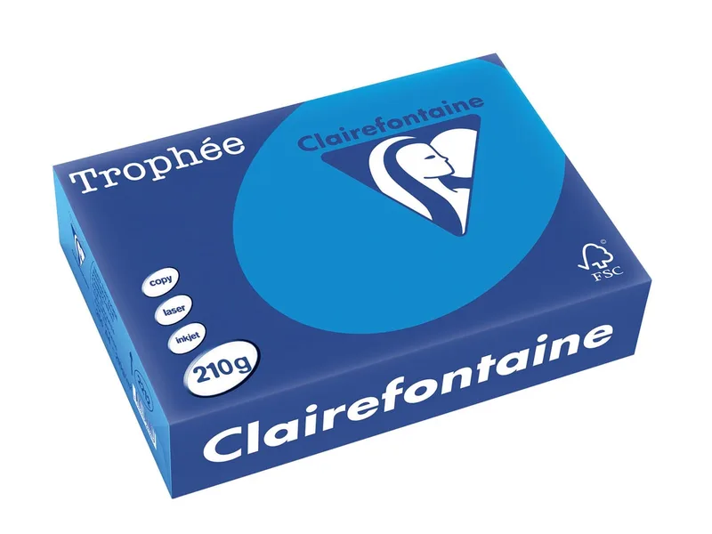 Trophée Intens, gekleurd papier, A4, 210 g, 250 vel, turkoois van Clairefontaine – productfoto