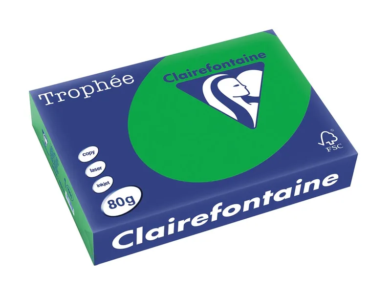 Trophée Intens, gekleurd papier, A4, 80 g, 500 vel, biljartgroen by Clairefontaine – product photo