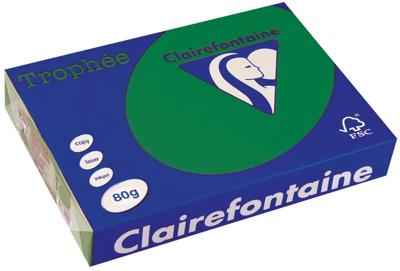 Trophée Intens, gekleurd papier, A4, 80 g, 500 vel, dennegroen by Clairefontaine – product photo