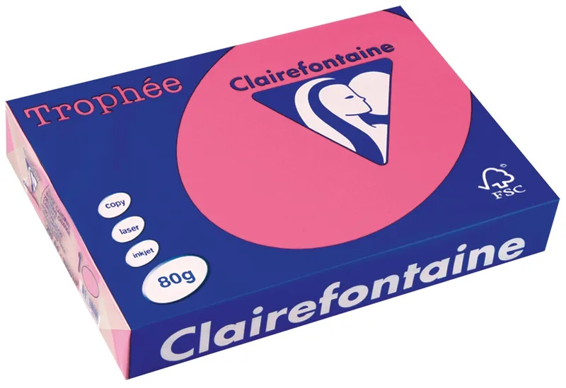 Trophée Intens, gekleurd papier, A4, 80 g, 500 vel, fuchsia van Clairefontaine – productfoto