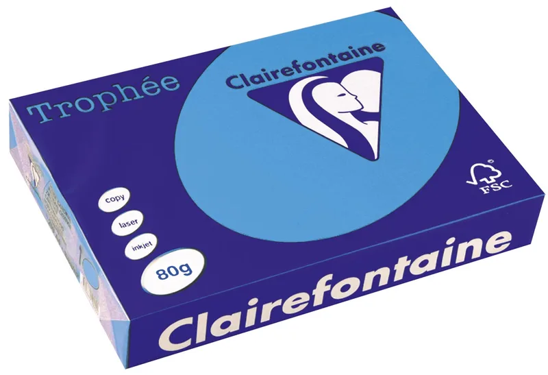 Trophée Intens, gekleurd papier, A4, 80 g, 500 vel, koningsblauw von Clairefontaine – Produktfoto