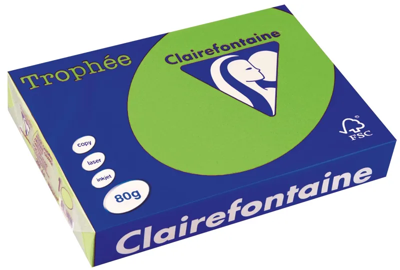 Trophée Intens, gekleurd papier, A4, 80 g, 500 vel, muntgroen von Clairefontaine – Produktfoto