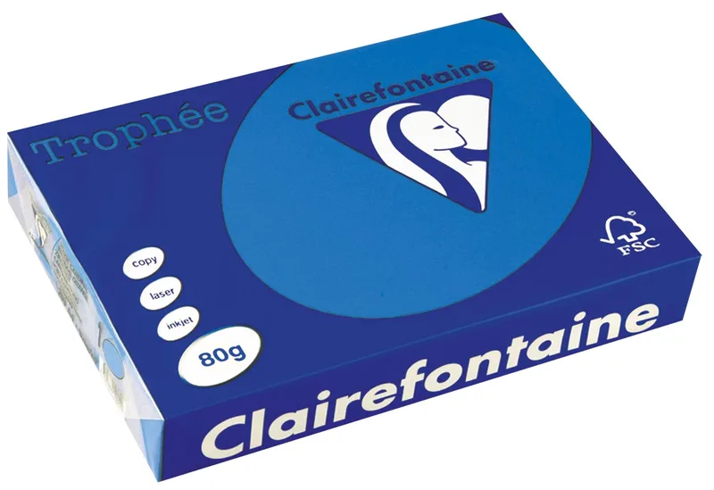 Trophée Intens, gekleurd papier, A4, 80 g, 500 vel, turkoois von Clairefontaine – Produktfoto