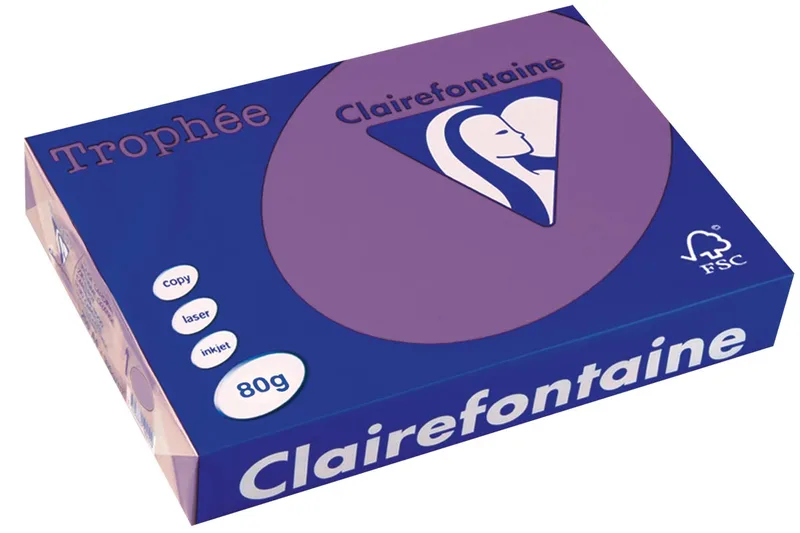 Trophée Intens, gekleurd papier, A4, 80 g, 500 vel, violet van Clairefontaine – productfoto