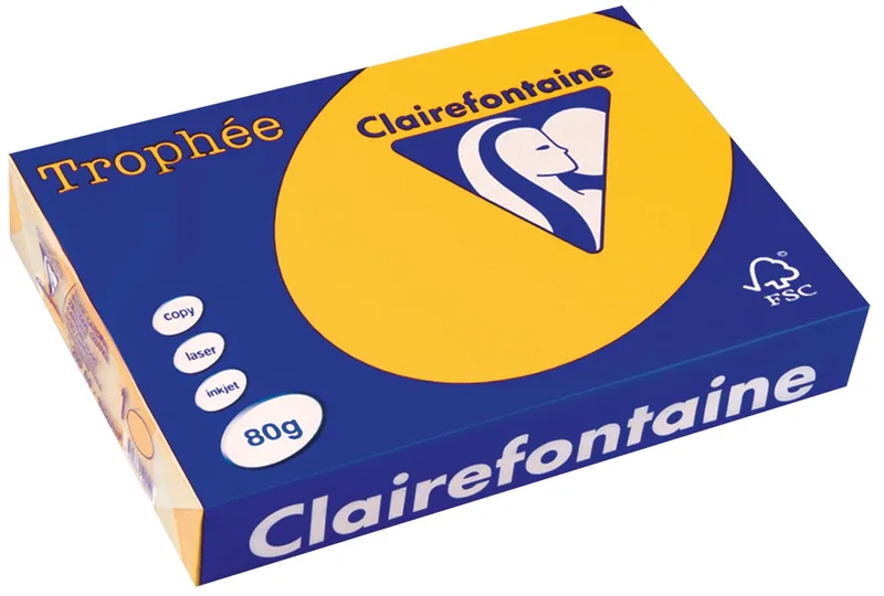 Trophée Intens, gekleurd papier, A4, 80 g, 500 vel, zonnebloemgeel von Clairefontaine – Produktfoto