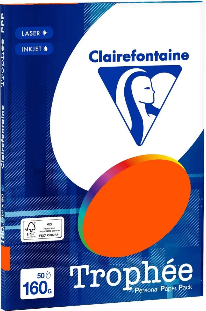 Trophée kardinaal rood A4 papier 160 gram 50 vel van Clairefontaine in Kardinaalrood – productfoto