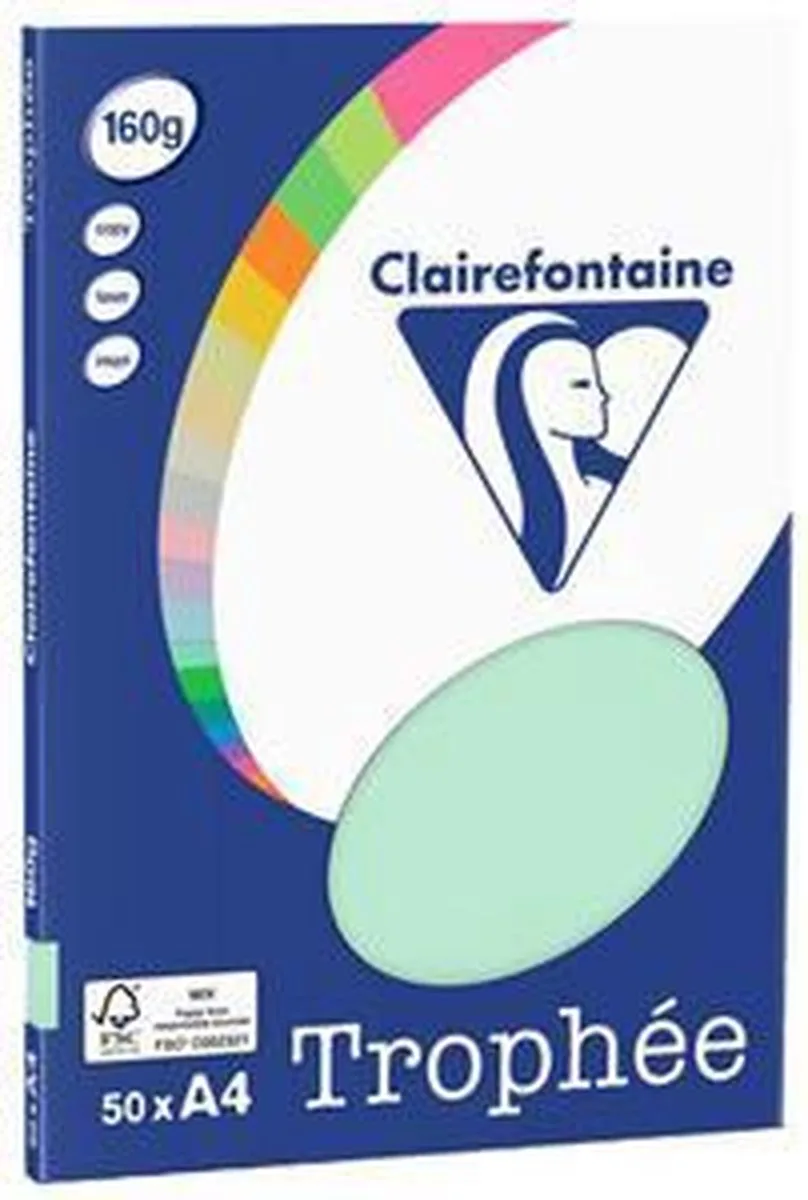 Trophée - Kopieerpapier- A4 160 gram - 50 vellen de Clairefontaine en Vert – photo produit