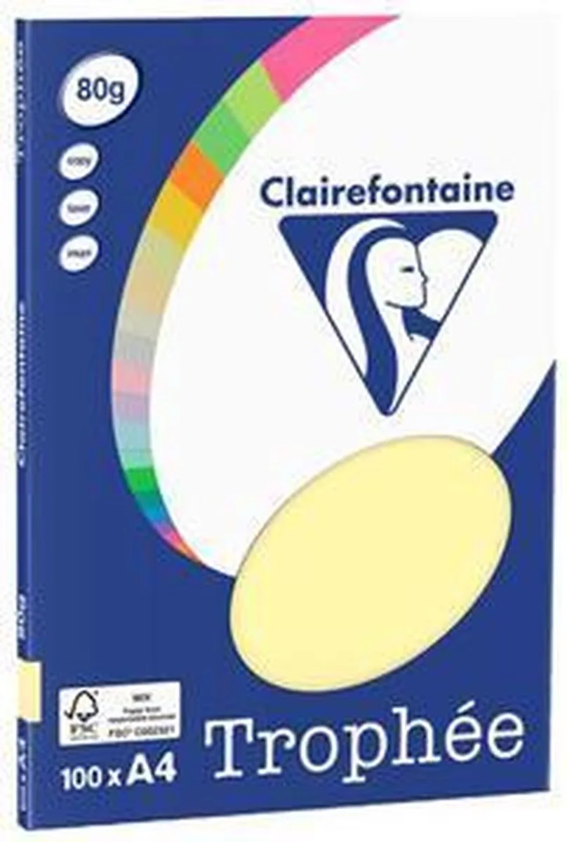 Trophée - kopieerpapier- A4 80 gram - 100 vellen van Clairefontaine in Geel – productfoto