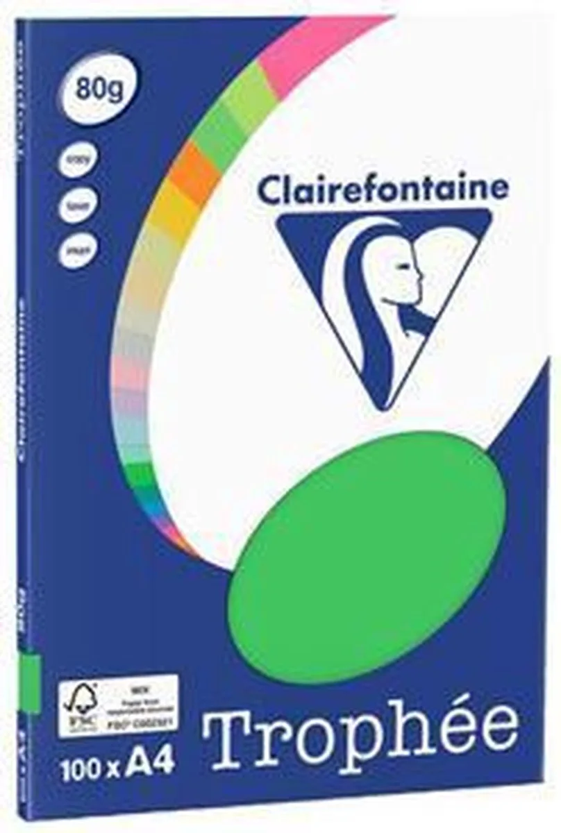 Trophée - kopieerpapier- A4 80 gram - 100 vellen van Clairefontaine in Grasgroen – productfoto
