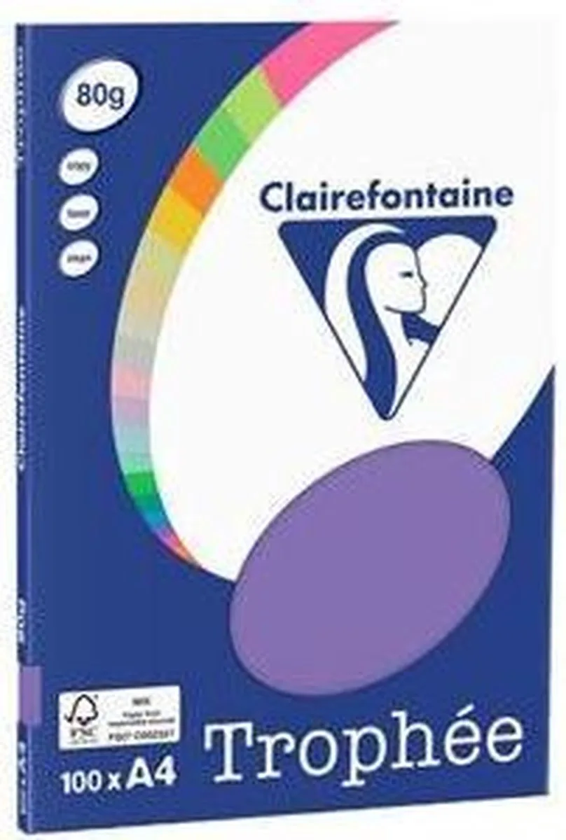 Trophée - kopieerpapier- A4 80 gram - 100 vellen de Clairefontaine en Violet – photo produit