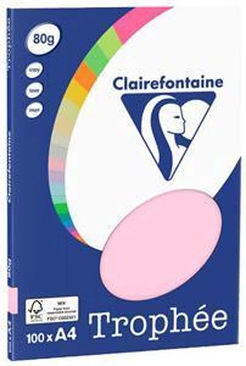 Trophée - kopieerpapier- A4 80 gram - 100 vellen van Clairefontaine in Roze – productfoto