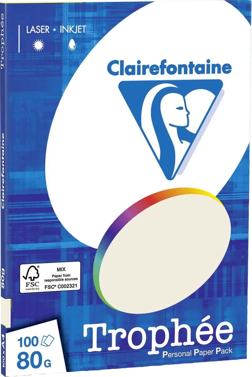 Trophée - Parel Grijs - kopieerpapier- A4 80 gram - 100 vellen by Clairefontaine in Parelgrijs – product photo