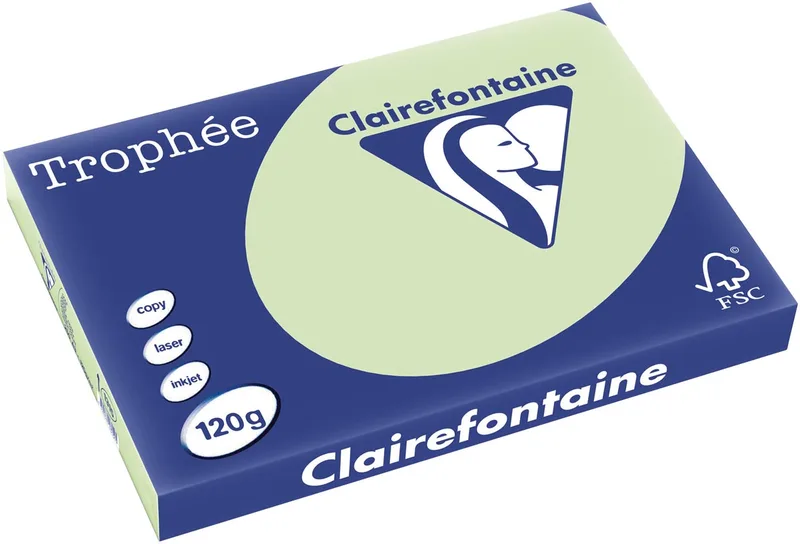 Trophée Pastel, gekleurd papier, A3, 120 g, 250 vel, golfgroen by Clairefontaine – product photo