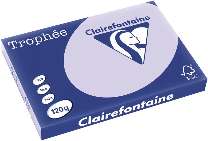 Trophée Pastel, gekleurd papier, A3, 120 g, 250 vel, lila von Clairefontaine – Produktfoto