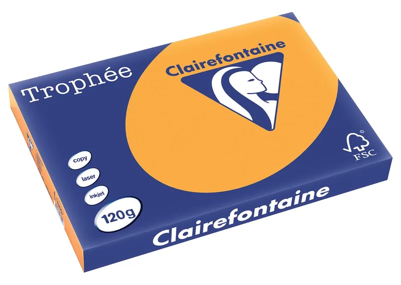 Trophée Pastel, gekleurd papier, A3, 120 g, 250 vel, oranje von Clairefontaine – Produktfoto
