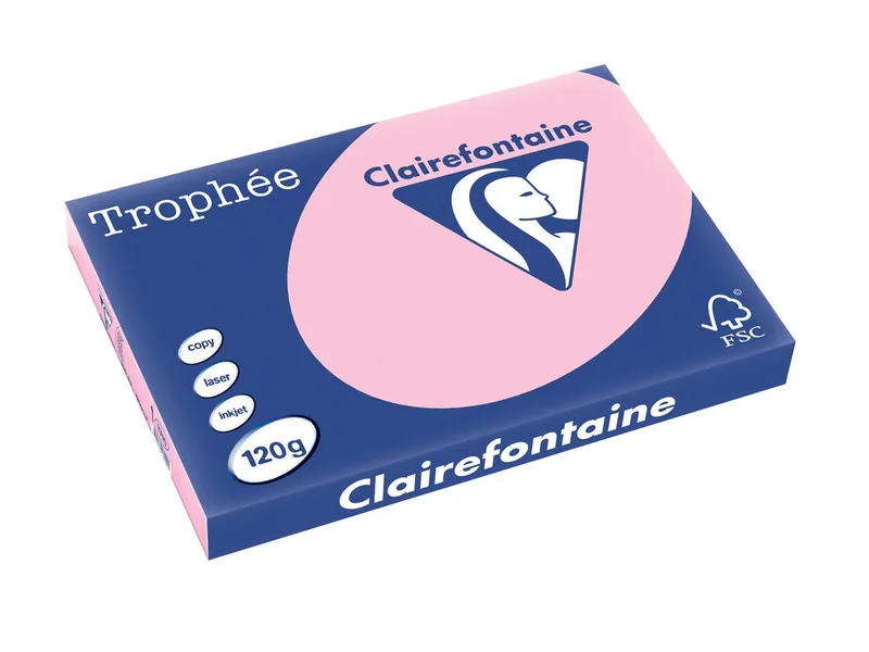 Trophée Pastel, gekleurd papier, A3, 120 g, 250 vel, roze van Clairefontaine – productfoto