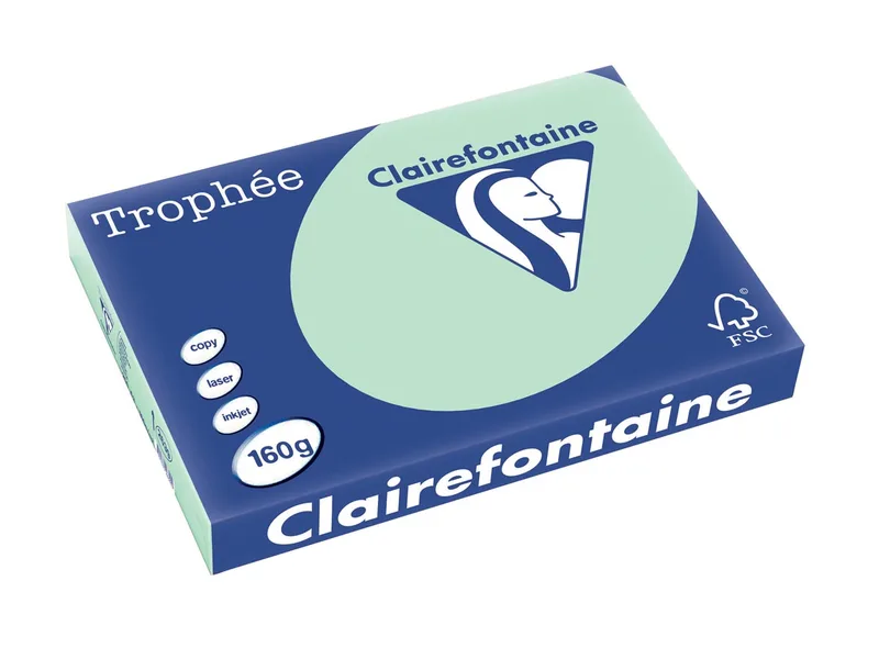 Trophée Pastel, gekleurd papier, A3, 160 g, 250 vel, groen van Clairefontaine – productfoto