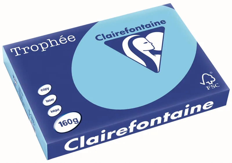Trophée Pastel, gekleurd papier, A3, 160 g, 250 vel, helblauw van Clairefontaine – productfoto